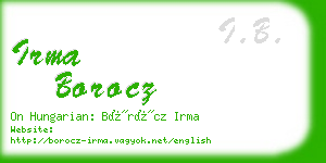 irma borocz business card